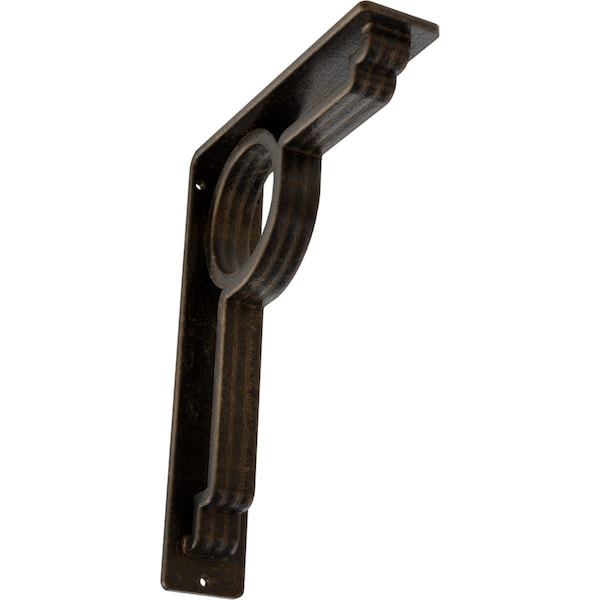 Ekena Millwork Maria Wrought Iron Bracket, (Triple center brace), Antiqued Brass 2"W x 7 1/2"D x 10"H BKTM02X07X10TMAABS - main